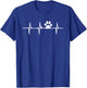 Paw Print Heartbeat Veterinarian Vet Tech T-Shirt - T-Shirt | Royal