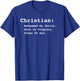 Definition of Christian Work in Progress Redeemed Forgiven T-Shirt - T-Shirt | Royal