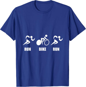 Run Bike Run Duathlon T-Shirt - T-Shirt | Royal