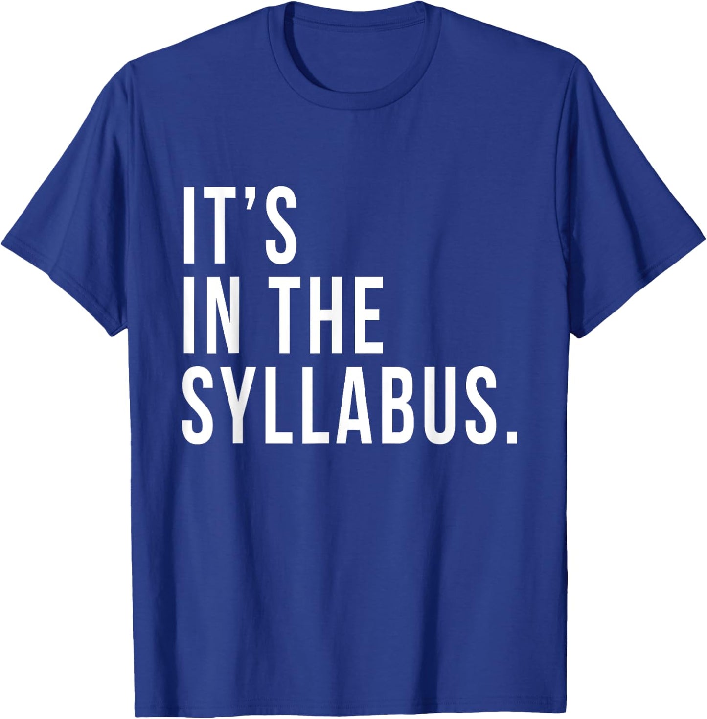 It's In The Syllabus Teacher Professor Funny Sarcasm T-Shirt - T-Shirt | Royal