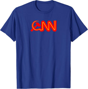 Down Bubble Communist News Network Fake News , Men-Adults, , Short Sleeve, Black, Small, Political/Statement, Modern, Cotton 65% Polyester 35% T-Shirt - T-Shirt | Royal