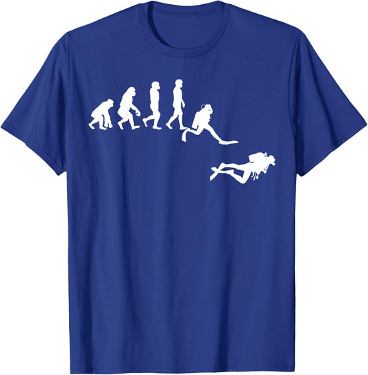 Scuba Dive T- Shirt Evolution Diving Diver Ocean Lover Gift T-Shirt - T-Shirt | Royal