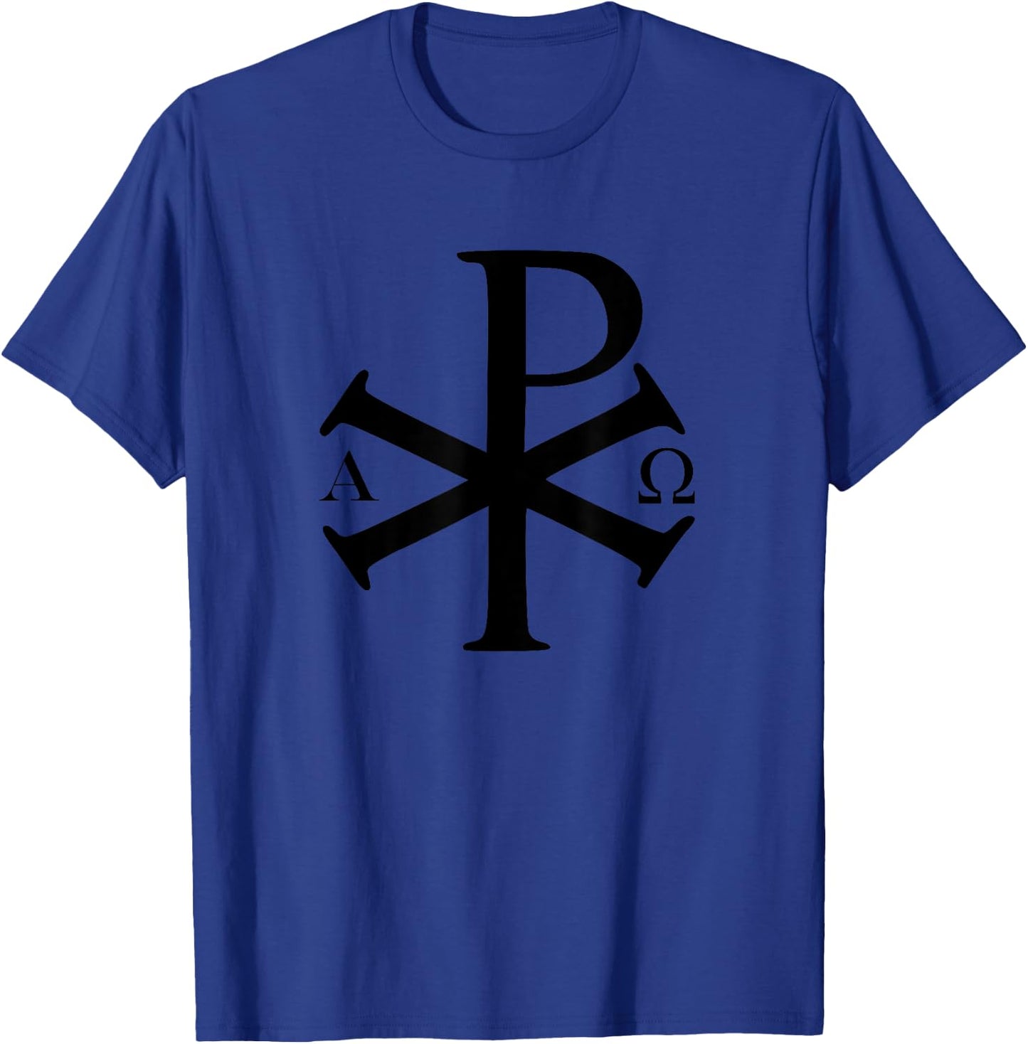 Chi Rho Christian God Alpha Omega Jesus Christ Christianity T-Shirt - T-Shirt | Royal