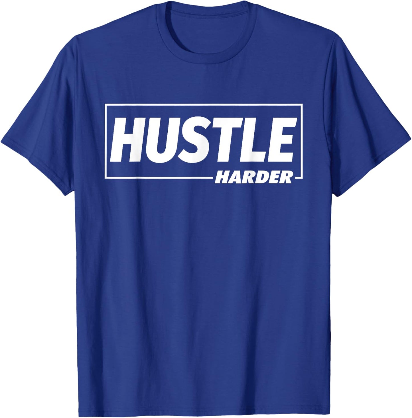 C682 Hustle Harder Gym T Shirt Workout Fitness Motivation T-Shirt - T-Shirt | Royal