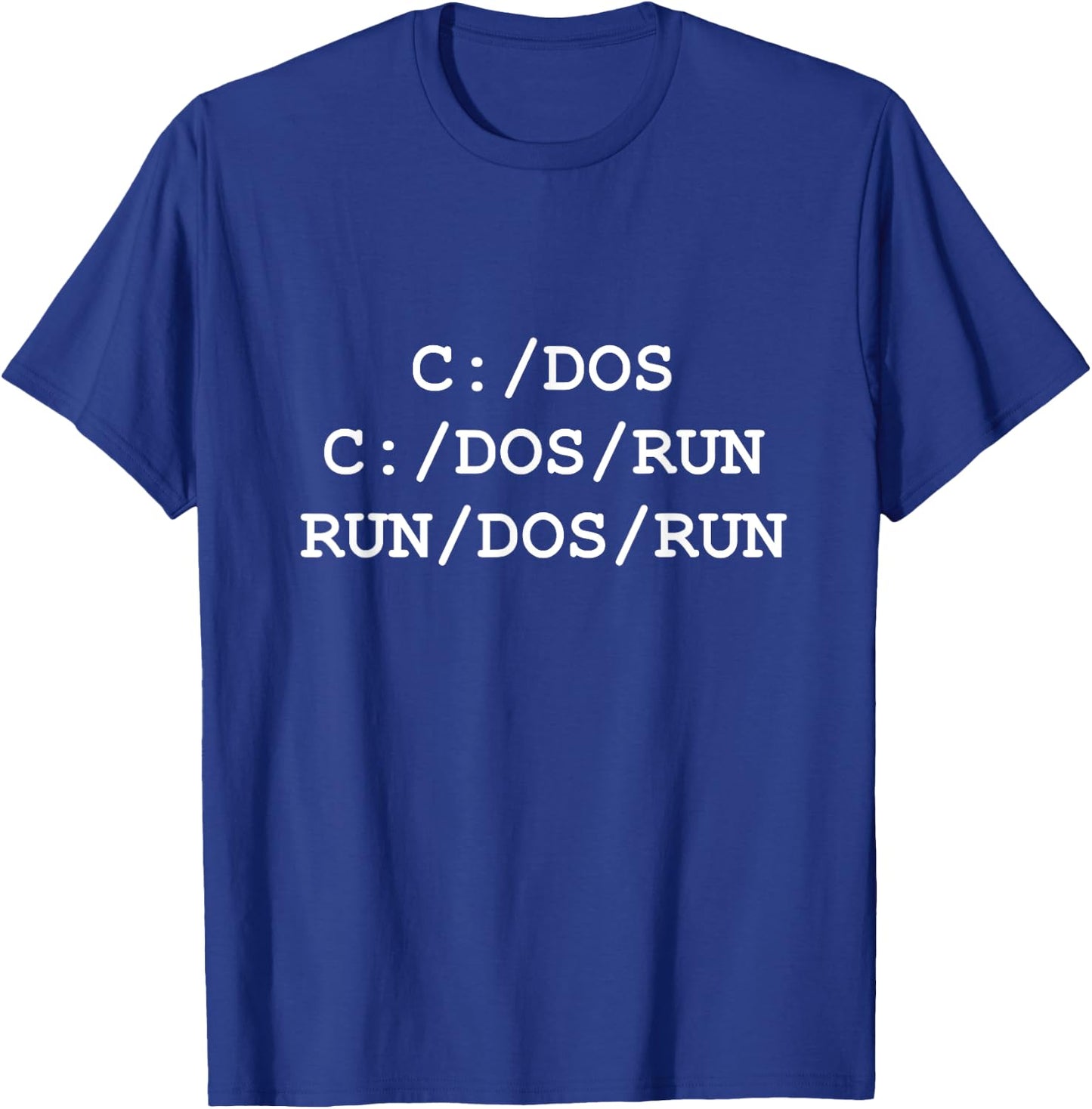 Funny Floppy Disk DOS - C:/Dos C:/Dos/Run Run/Dos/Run T-Shirt - T-Shirt | Royal