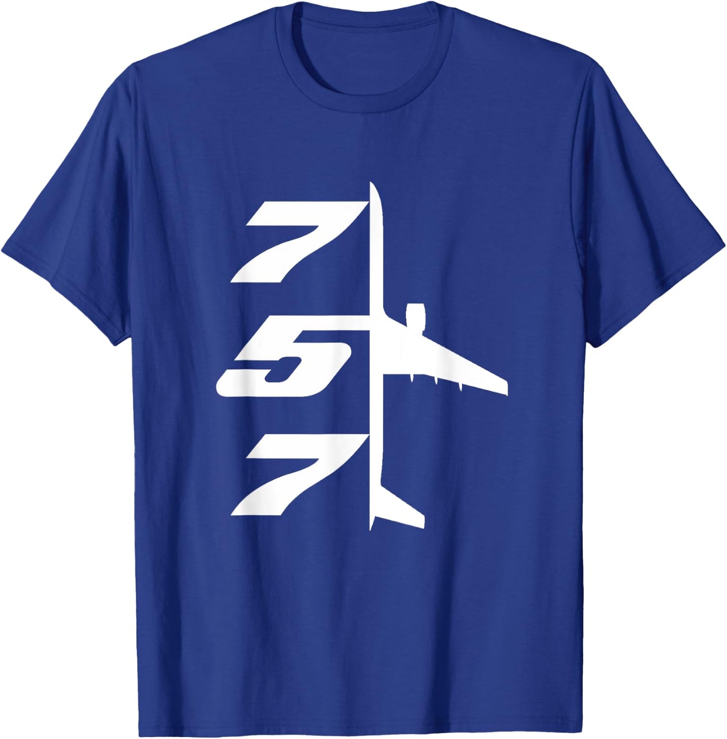 B757-200 Aircraft Airliner Plane Aeroplane Top-Down Profile T-Shirt - T-Shirt | Royal
