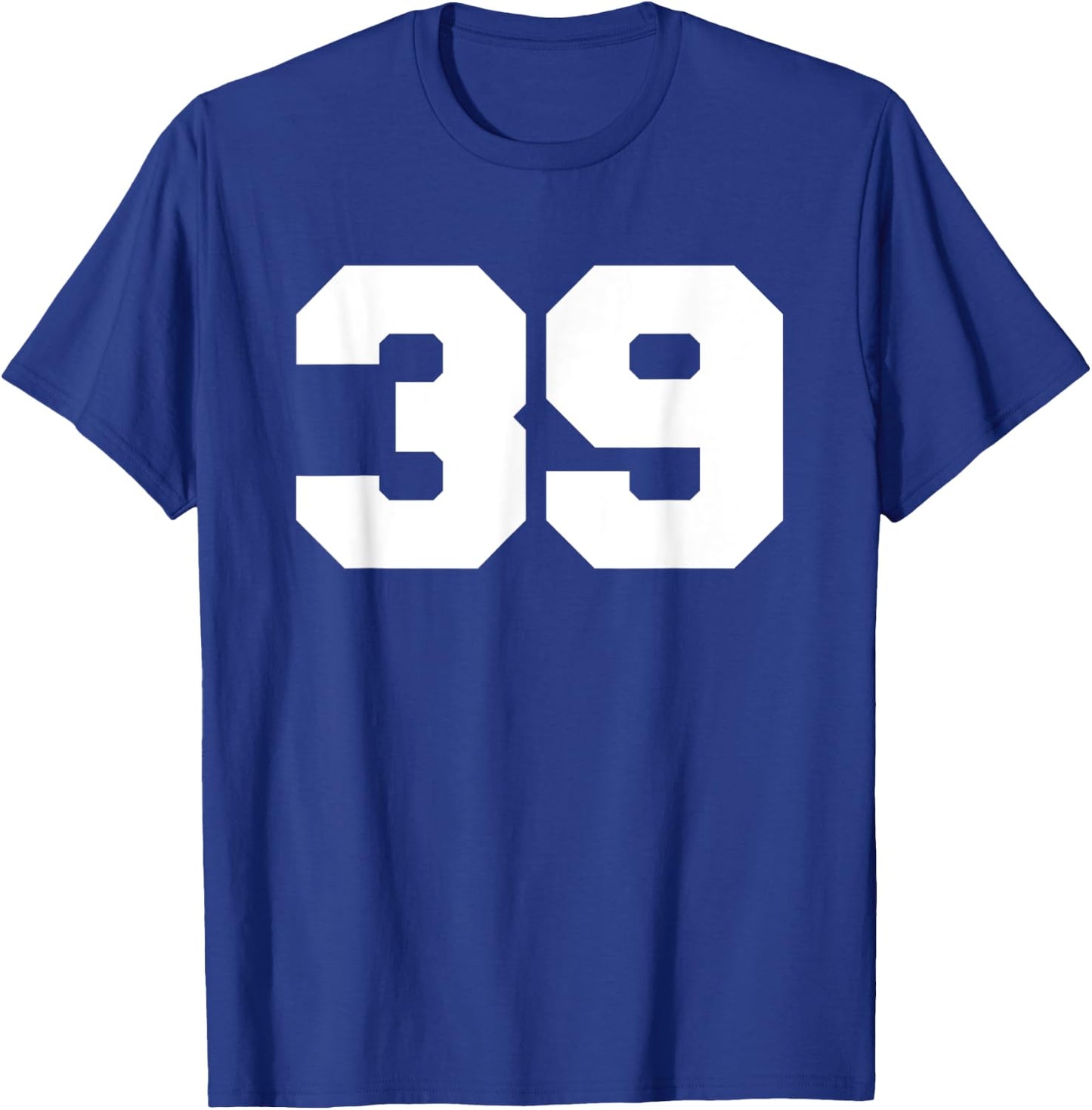 Number 39 Sports Jersey Player #39 Fan FRONT Print Varsity T-Shirt - T-Shirt | Royal
