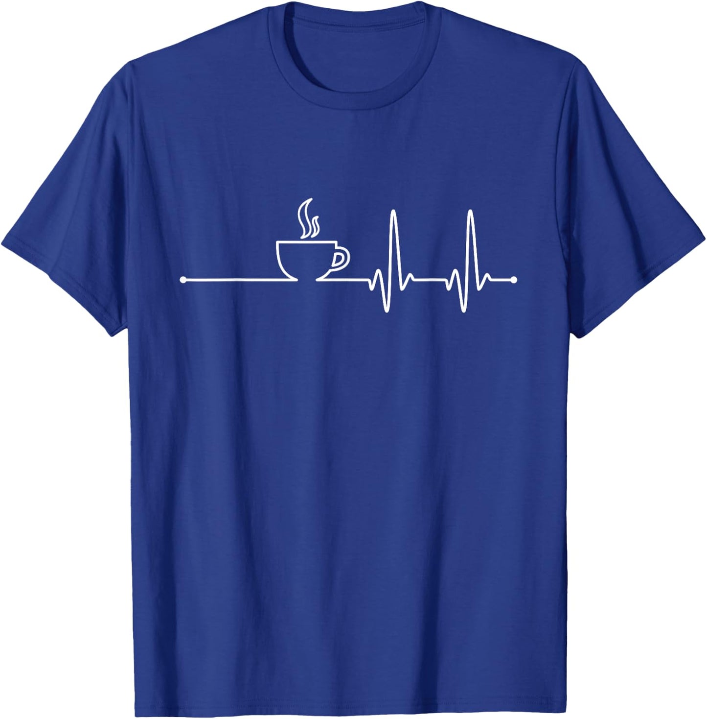 Coffee Heartbeat Pulse T-Shirt - T-Shirt | Royal