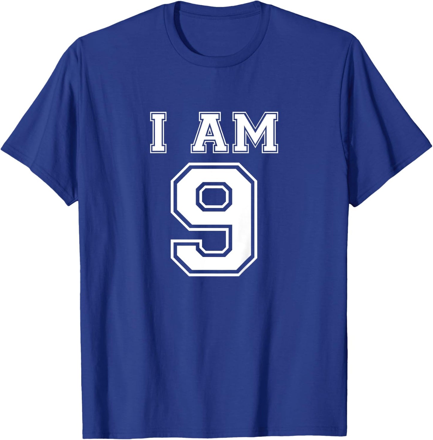Nine Year Old Birthday Present I Am 9 Football Jersey Style T-Shirt - T-Shirt | Royal