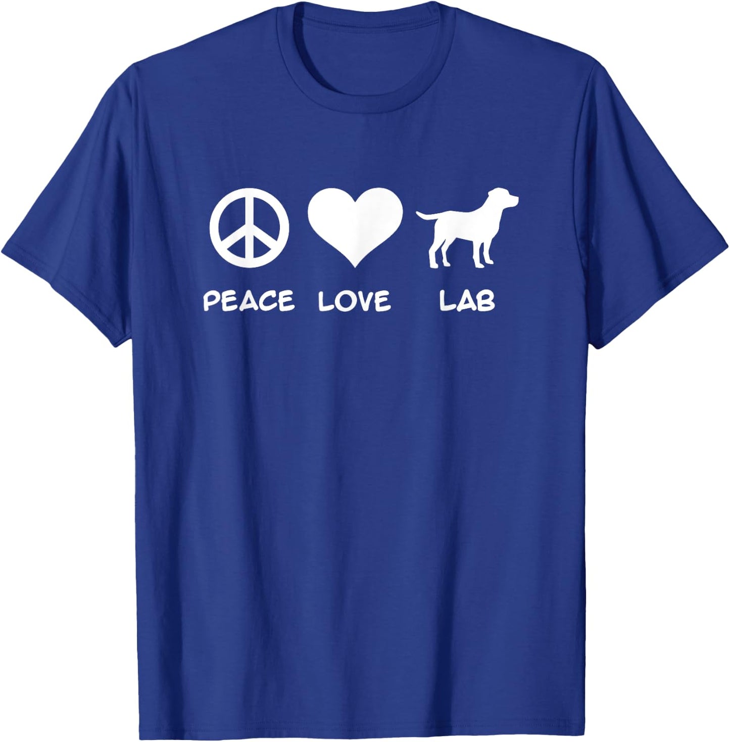 Peace, Love, Lab Labrador T-Shirt - T-Shirt | Royal
