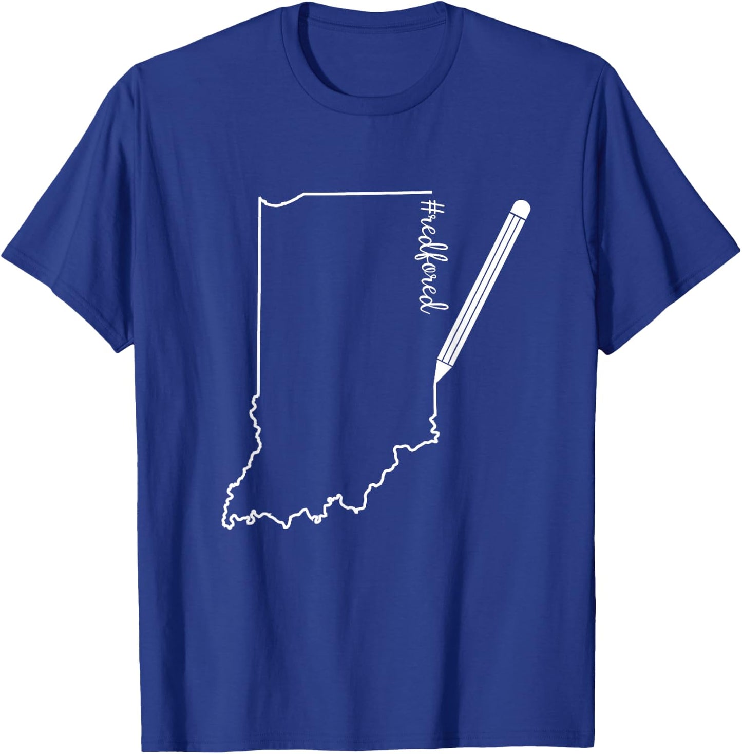 Teacher Red For Ed RedForEd Indiana Pencil Drawing Gift T-Shirt - T-Shirt | Royal