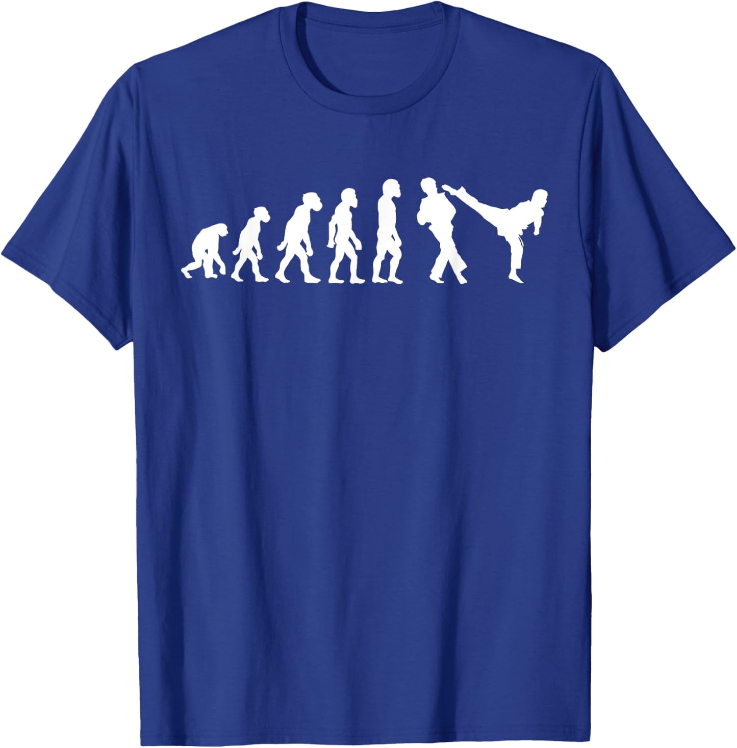 Funny Human Taekwondo Fighter Evolution Korean Sparring T-Shirt - T-Shirt | Royal