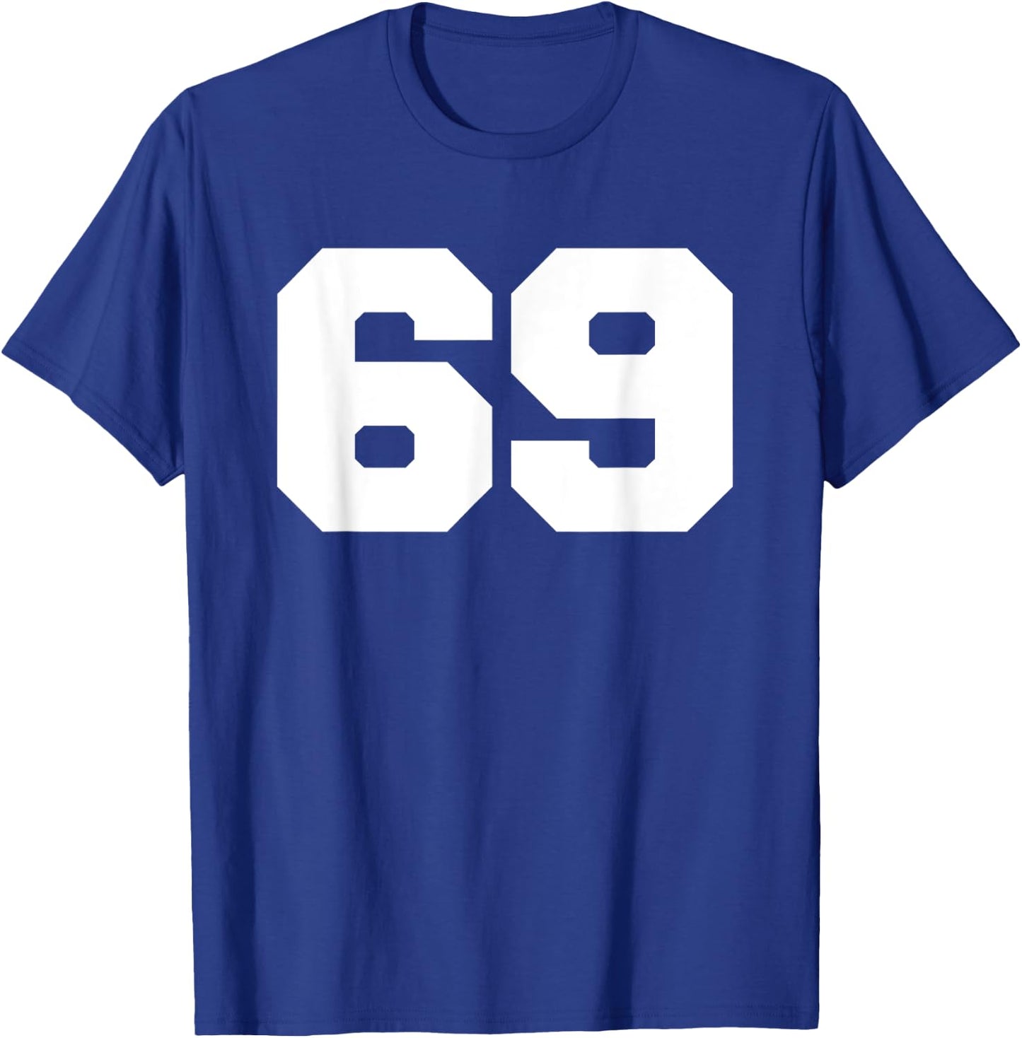 Number 69 Sports Jersey Player #69 Fan FRONT Print Varsity T-Shirt - T-Shirt | Royal