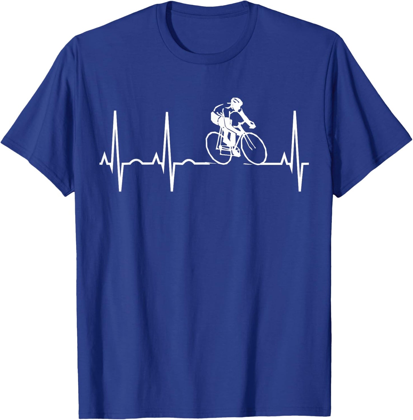 Cycling Heartbeat Shirt I Love Cycling for Bicyclers T-Shirt - T-Shirt | Royal