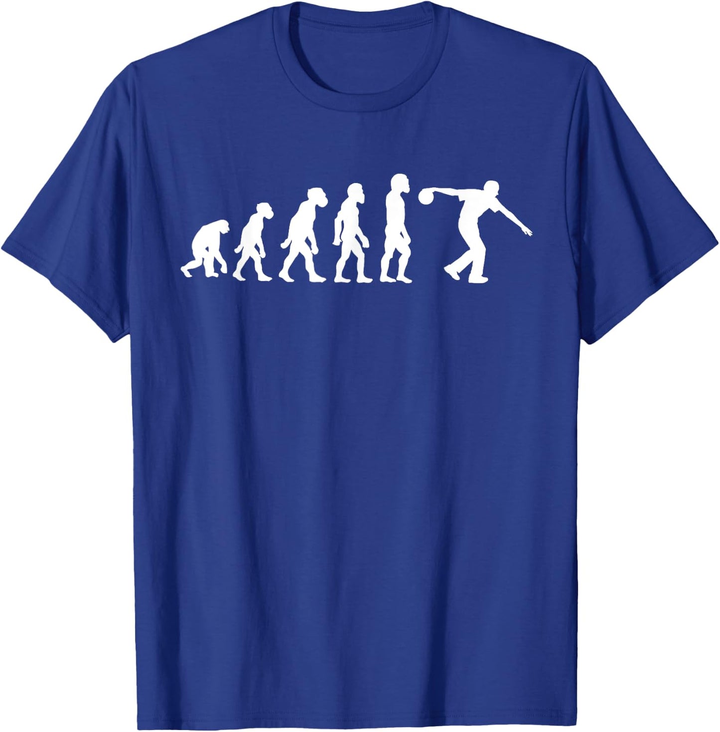 Funny Human Bowling Evolution Pin Ball Bowler Player T-Shirt - T-Shirt | Royal