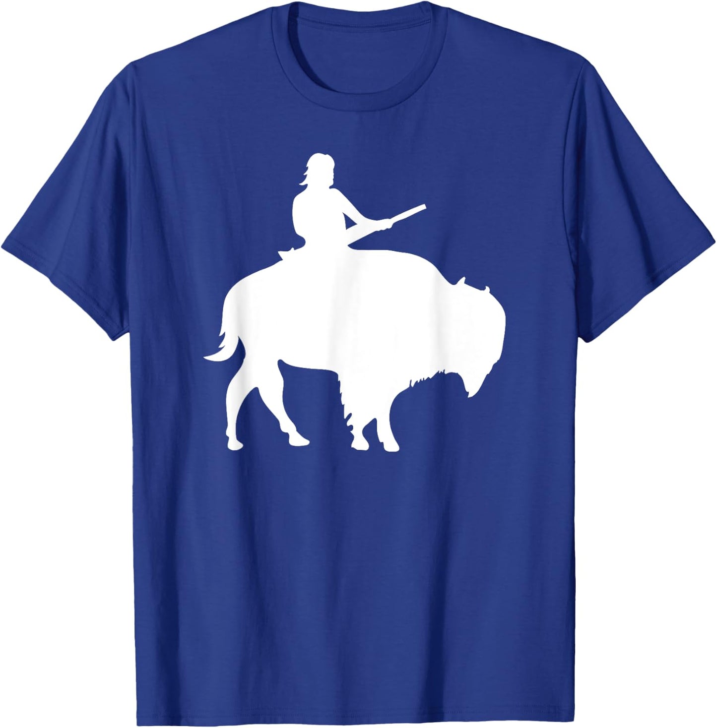 Guy on a Buffalo Silhouette T-Shirt - T-Shirt | Royal