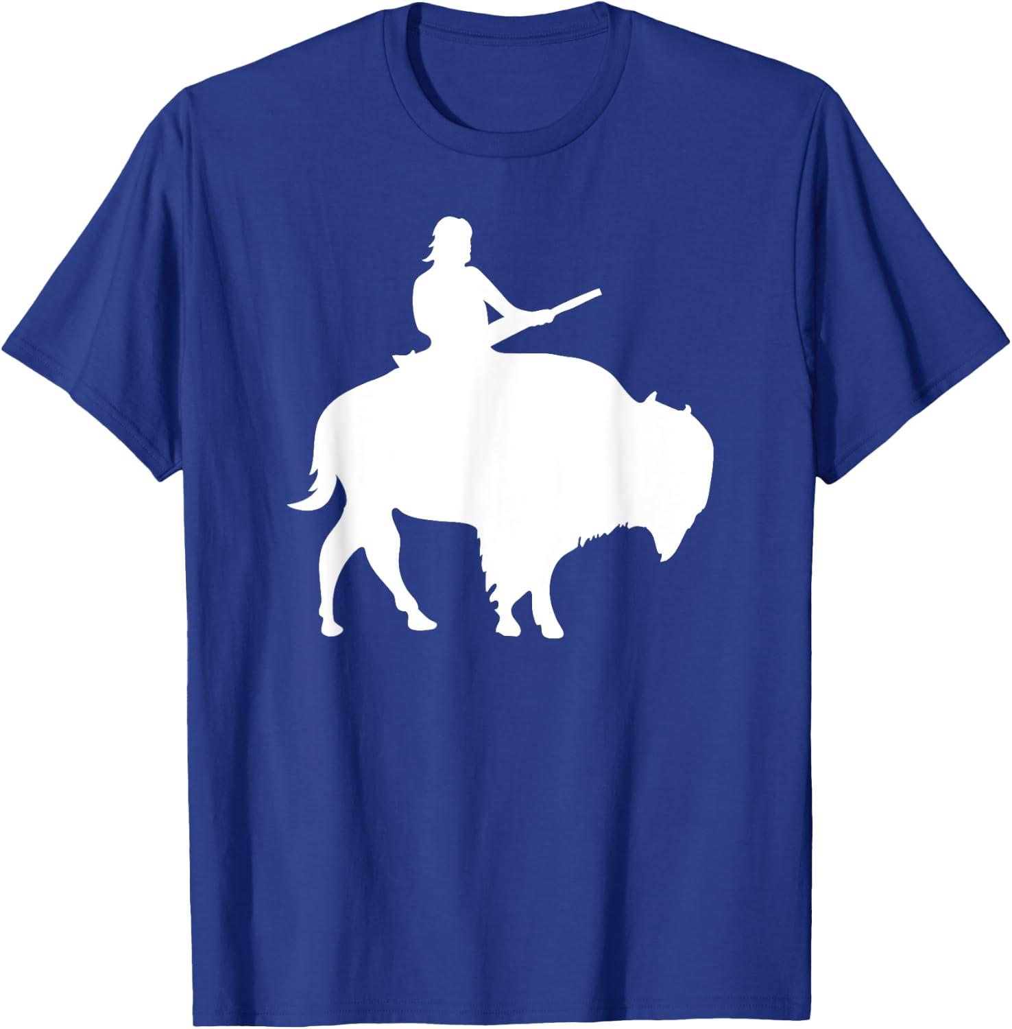 Guy on a Buffalo Silhouette T-Shirt - T-Shirt | Royal