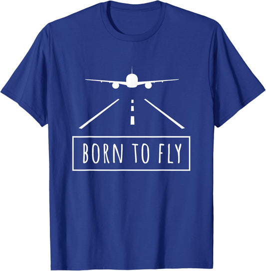 Born To Fly Aviation Pilot Flying Airplane Aircraft Gift T-Shirt - T-Shirt | Royal