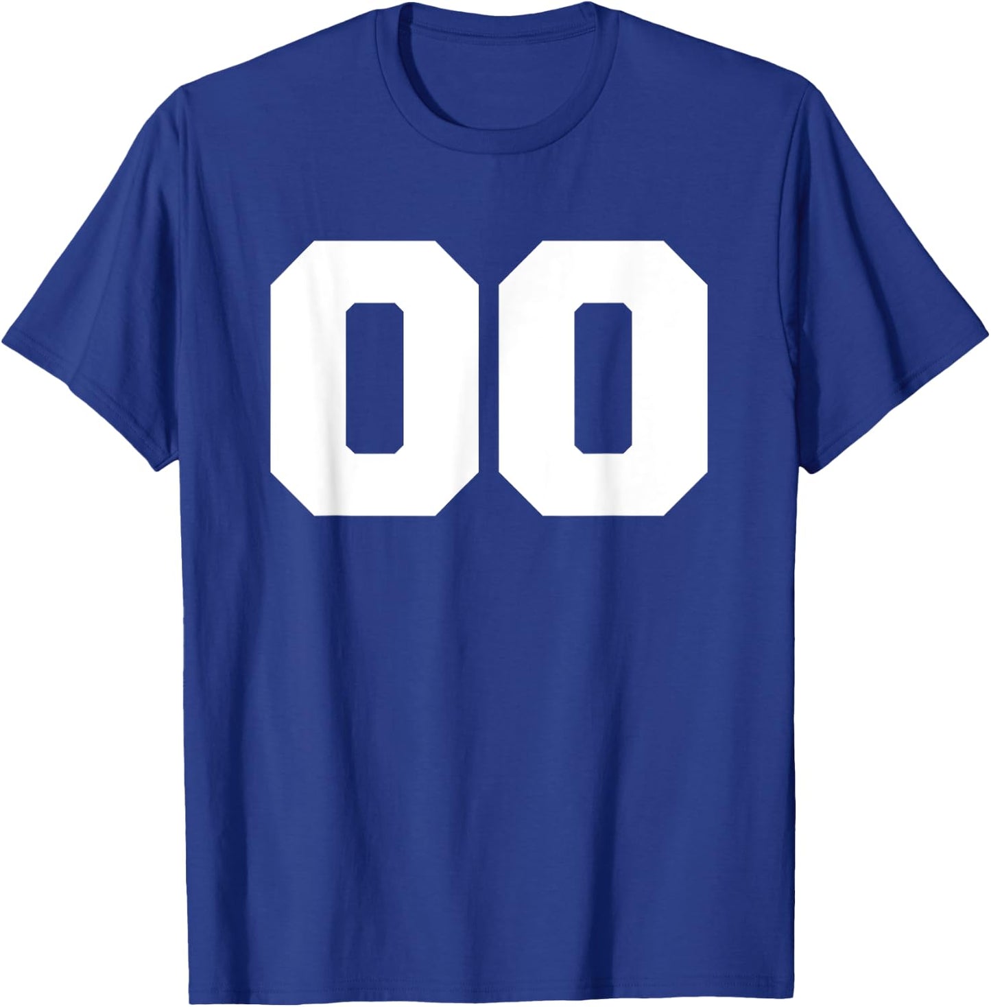 Number 00 Sports Jersey Player #00 0 Fan FRONT Print Varsity T-Shirt - T-Shirt | Royal