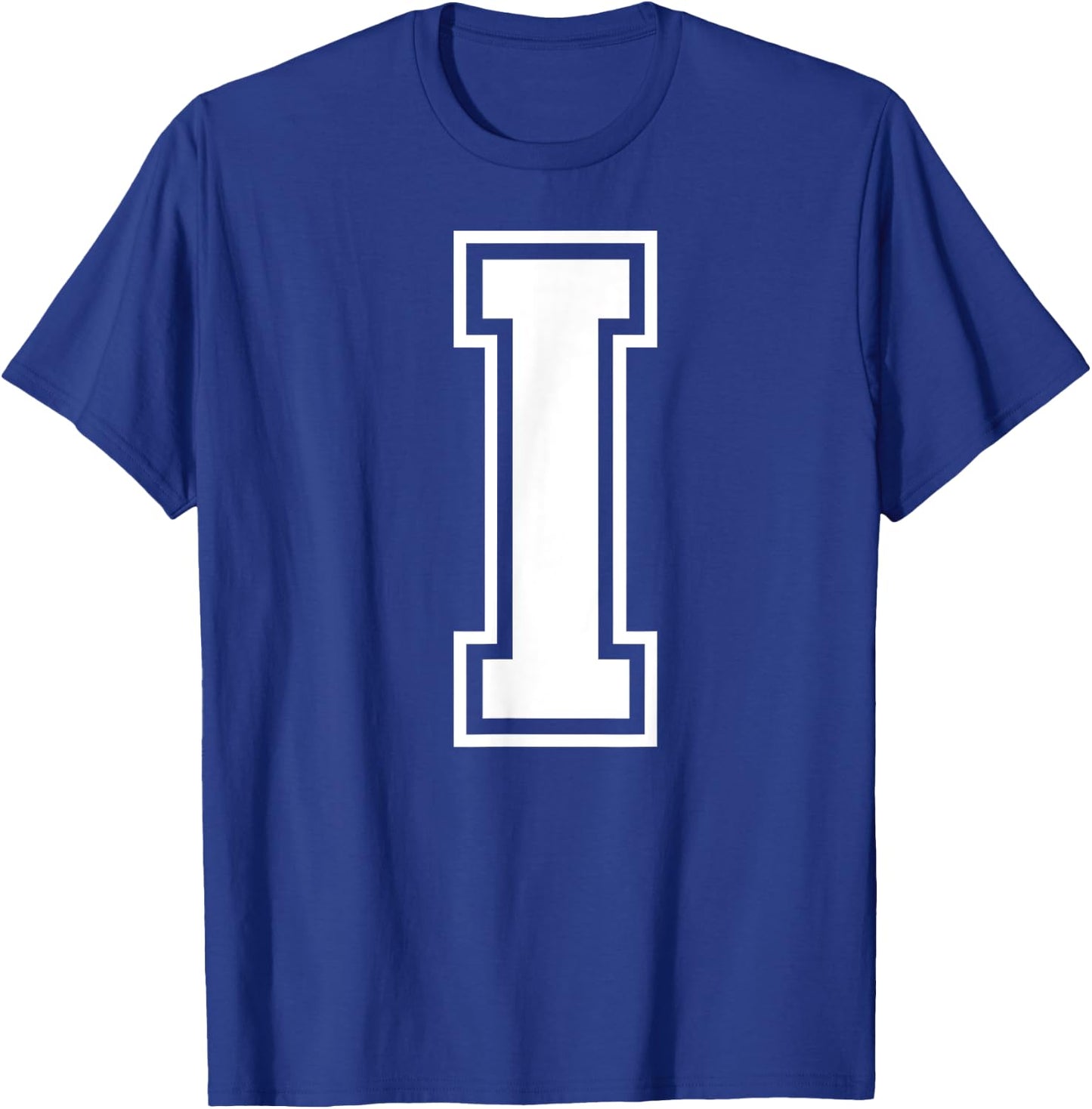 Letter I Capital Alphabet College Varsity Monogram Club T-Shirt - T-Shirt | Royal