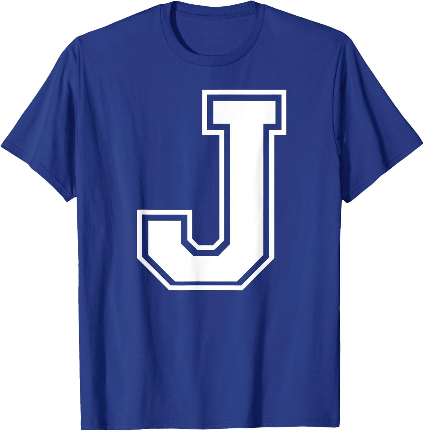 Letter J Capital Alphabet College Varsity Monogram Club T-Shirt - T-Shirt | Royal