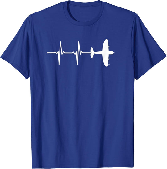 EKG Warbird P-47 Thunderbolt Fighter Airplane T-Shirt - T-Shirt | Royal