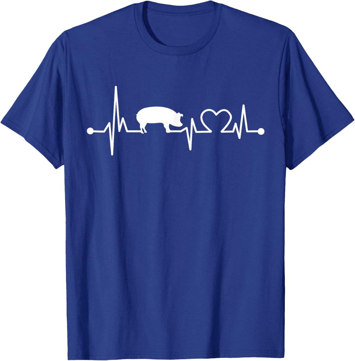 I Love My Pig Heart Valve EKG Heartbeat Funny Gift T-Shirt - T-Shirt | Royal