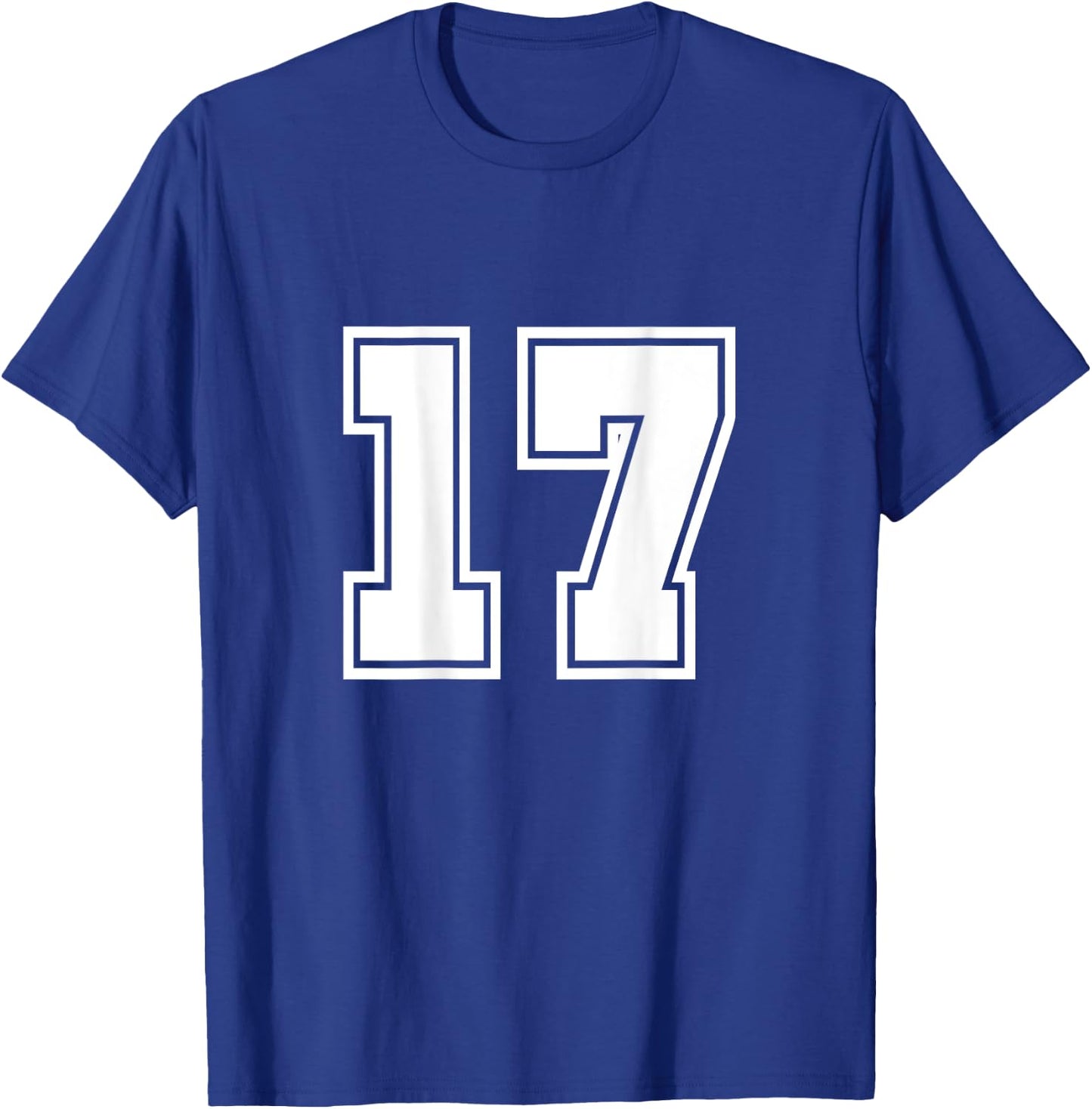 Number 17 No. Seventeen #17 Sport Jerseys Player T-Shirt - T-Shirt | Royal