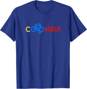 Colombia Cycling And Biking Shirt Bike Letaras Pass Bicycle T-Shirt - T-Shirt | Royal