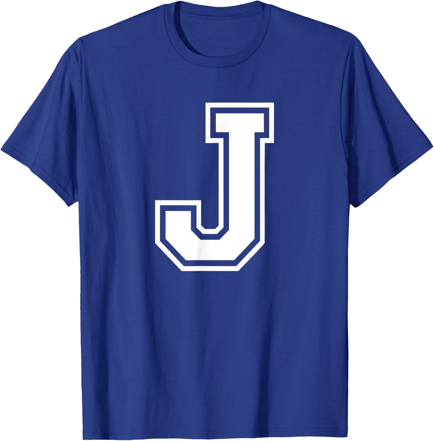 Letter J Name Initial Varsity Alphabet Monogram T-Shirt - T-Shirt | Royal