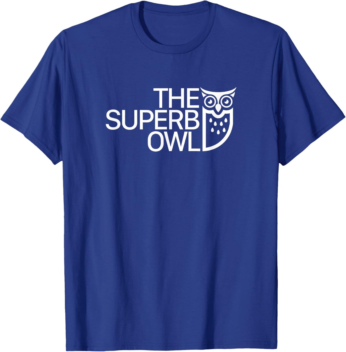 The Superb Owl Apparel - Owl Bird - -Adults, Kids - Black - Small - Short Sleeve T-Shirt - T-Shirt | Royal