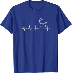 Deer Hunting Hunt Heartbeat Shirt T-Shirt - T-Shirt | Royal
