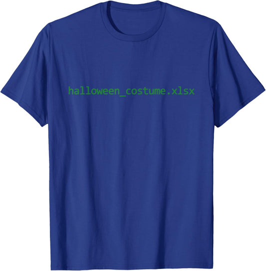 Vintage Funny Halloween Costume Excel Spreadsheet File T-Shirt - T-Shirt | Royal