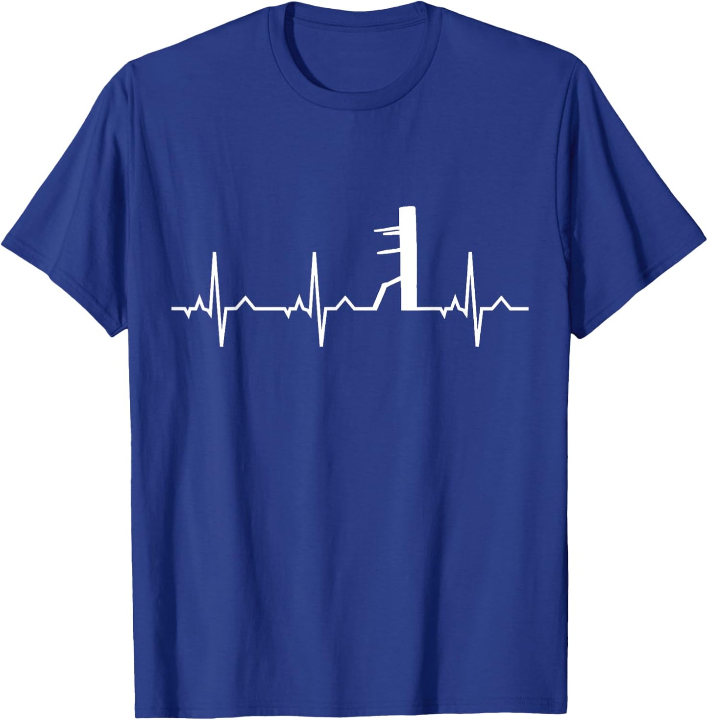 Wing Chun I ECG Martial Arts Heartbeat Wooden Dummy Ip Man T-Shirt - T-Shirt | Royal