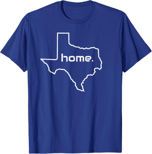 Texas white outline Home T-Shirt - T-Shirt | Royal