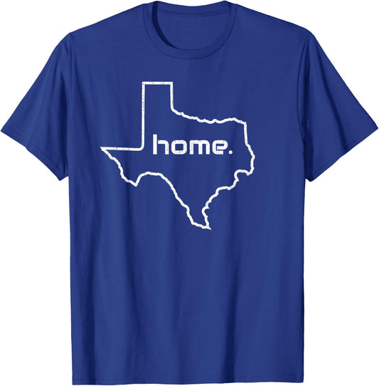 Texas white outline Home T-Shirt - T-Shirt | Royal