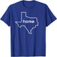 Texas white outline Home T-Shirt - T-Shirt | Royal