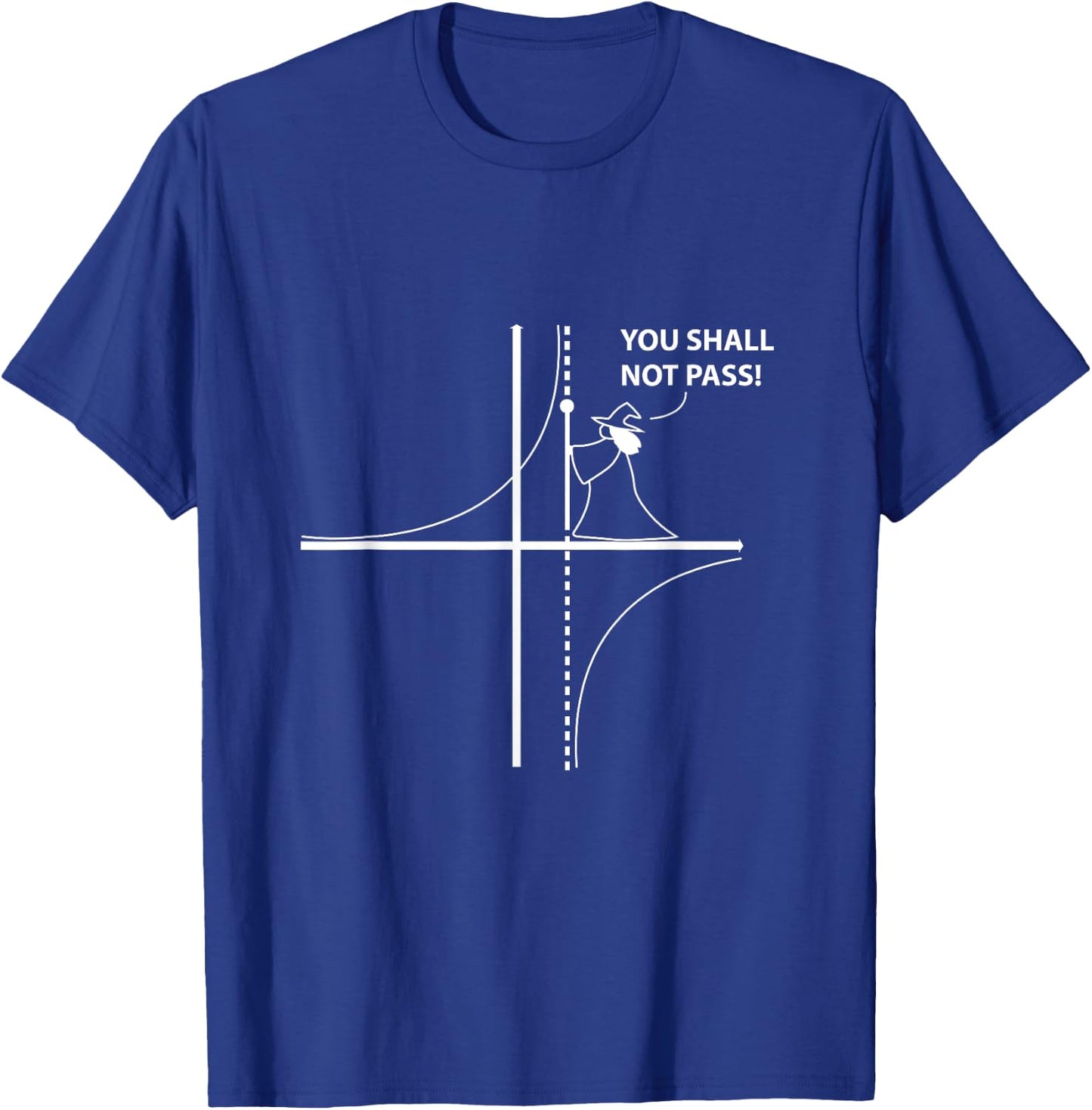 Function Asymptote Geek Math Pun Teacher T-Shirt - T-Shirt | Royal