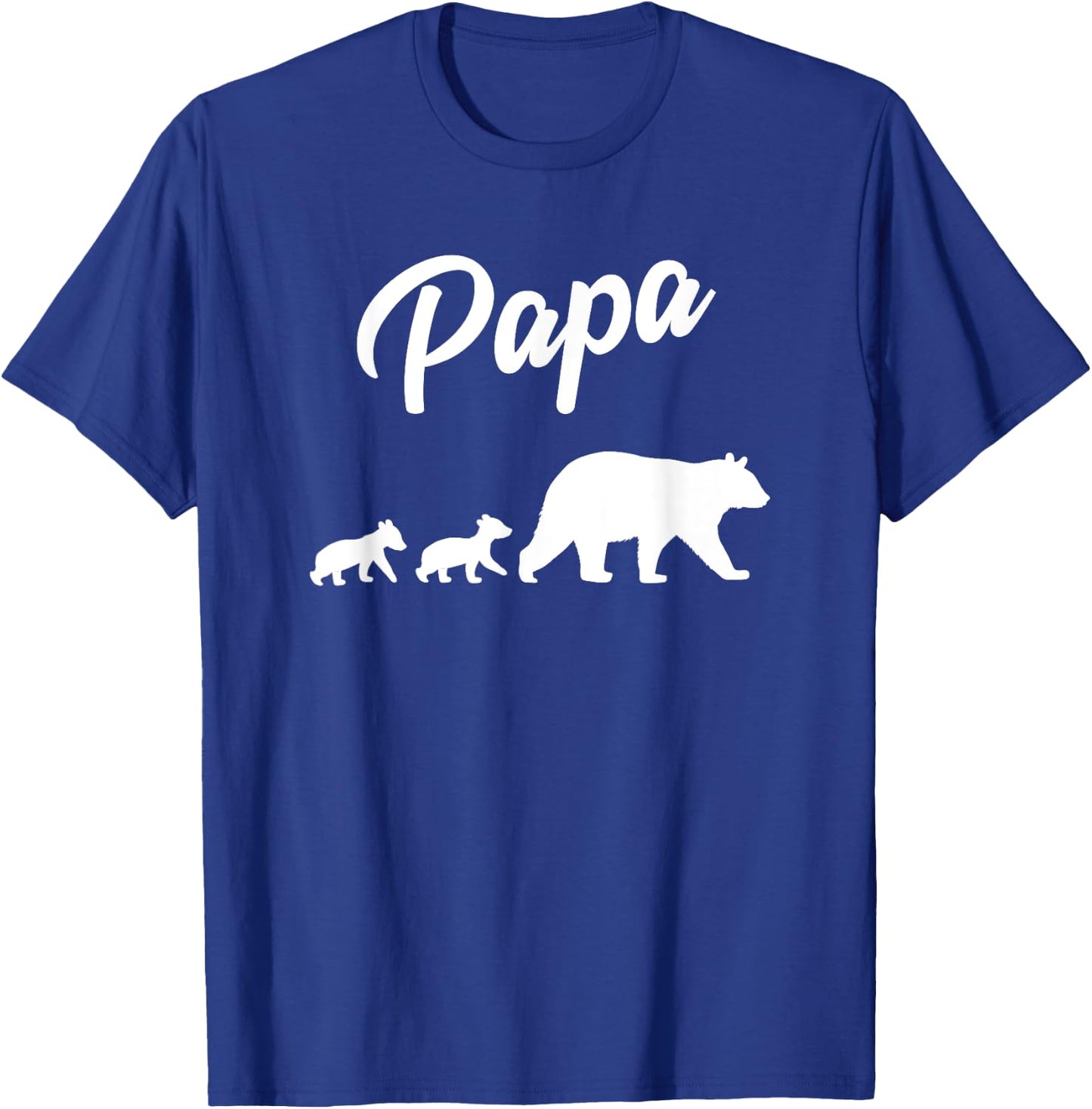 Twin Dad Papa Bear Two Cubs | 2 Kids Father's Day Gift T-Shirt - T-Shirt | Royal