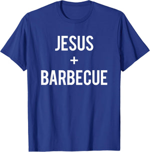 Love Jesus And BBQ Food Faith Quote Funny Christian Gift T-Shirt - T-Shirt | Royal