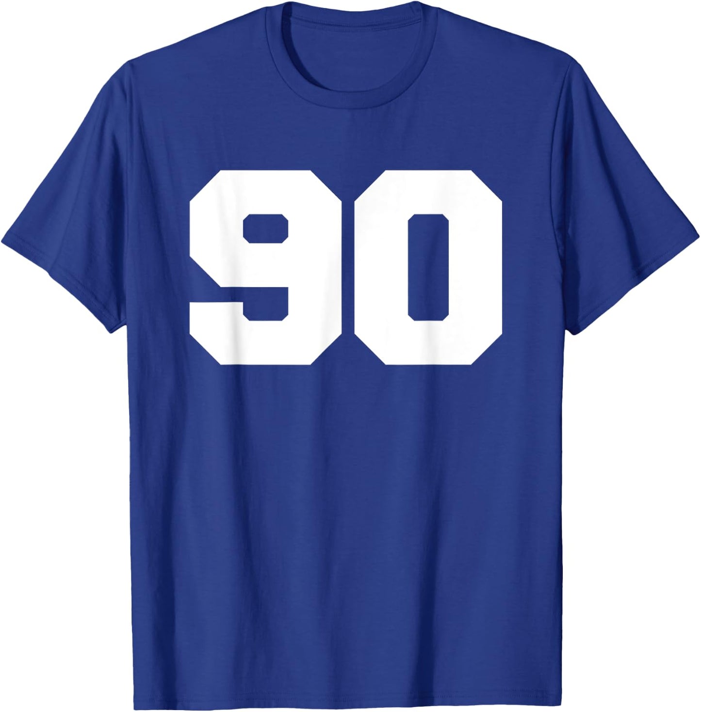 Number 90 Sports Jersey Player #90 Fan FRONT Print Varsity T-Shirt - T-Shirt | Royal