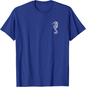 White Seahorse Sea Horse Vintage Design T-Shirt - T-Shirt | Royal