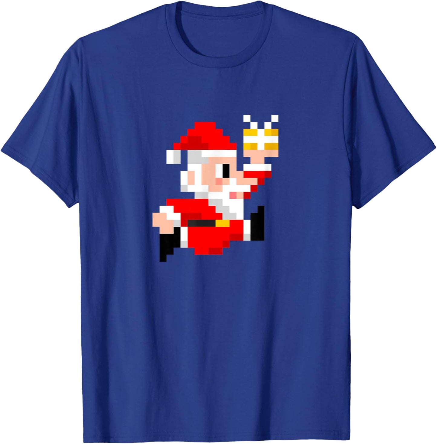 8-Bit Santa Claus Christmas T-Shirt - T-Shirt | Royal