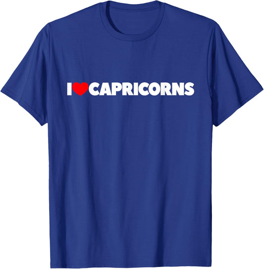 I Love (Heart) Capricorns T-Shirt - T-Shirt | Royal