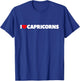 I Love (Heart) Capricorns T-Shirt - T-Shirt | Royal