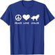 Peace, Love, Collie T-Shirt - T-Shirt | Royal