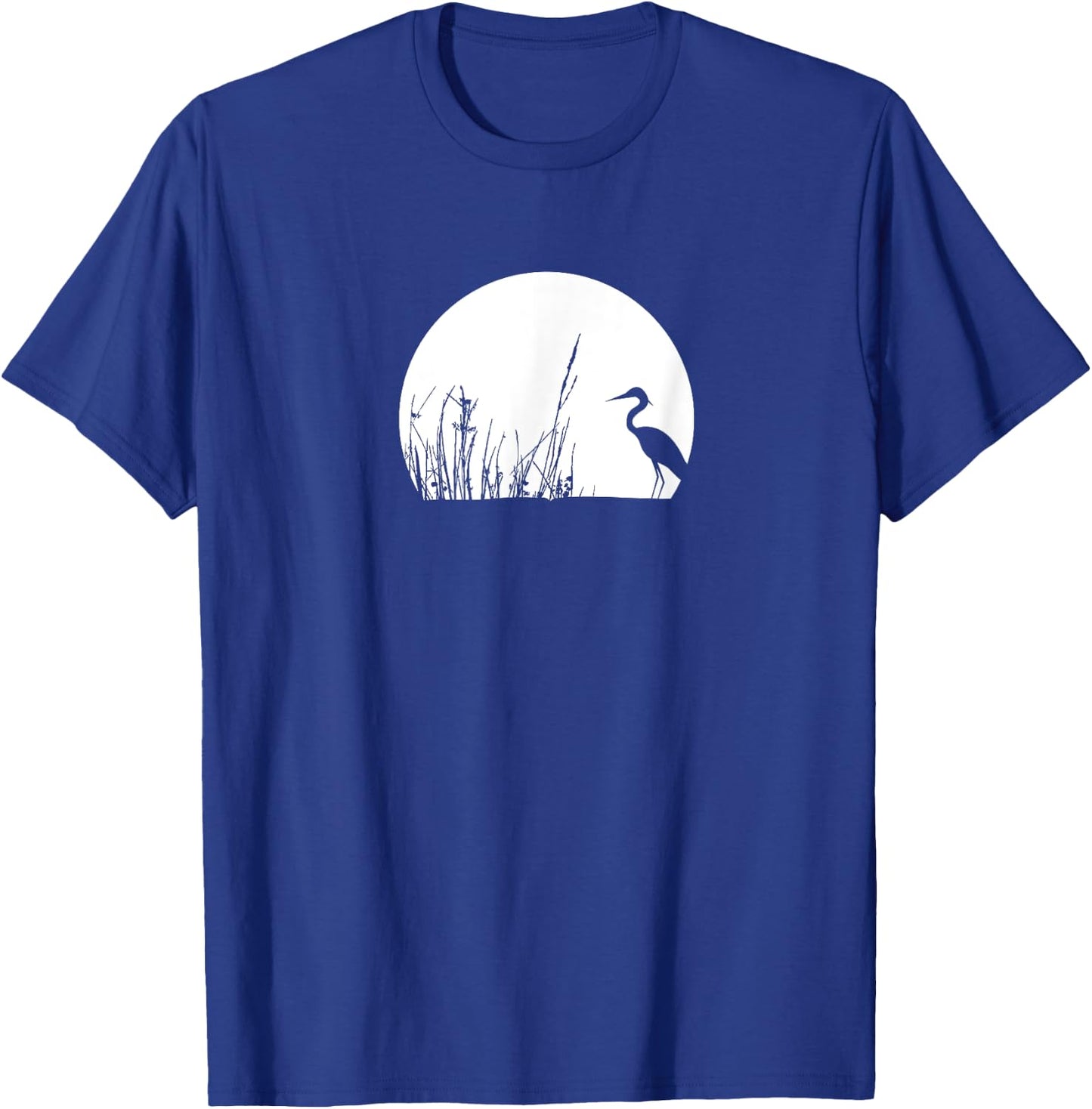 Heron In The Reeds Zen Mood Nature Lovers T-Shirt - T-Shirt | Royal
