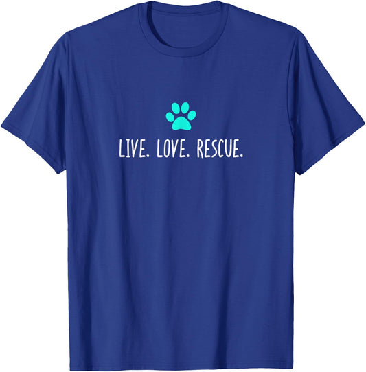 Live Love Rescue Cute Veterinarian Vet Gift T-Shirt - T-Shirt | Royal