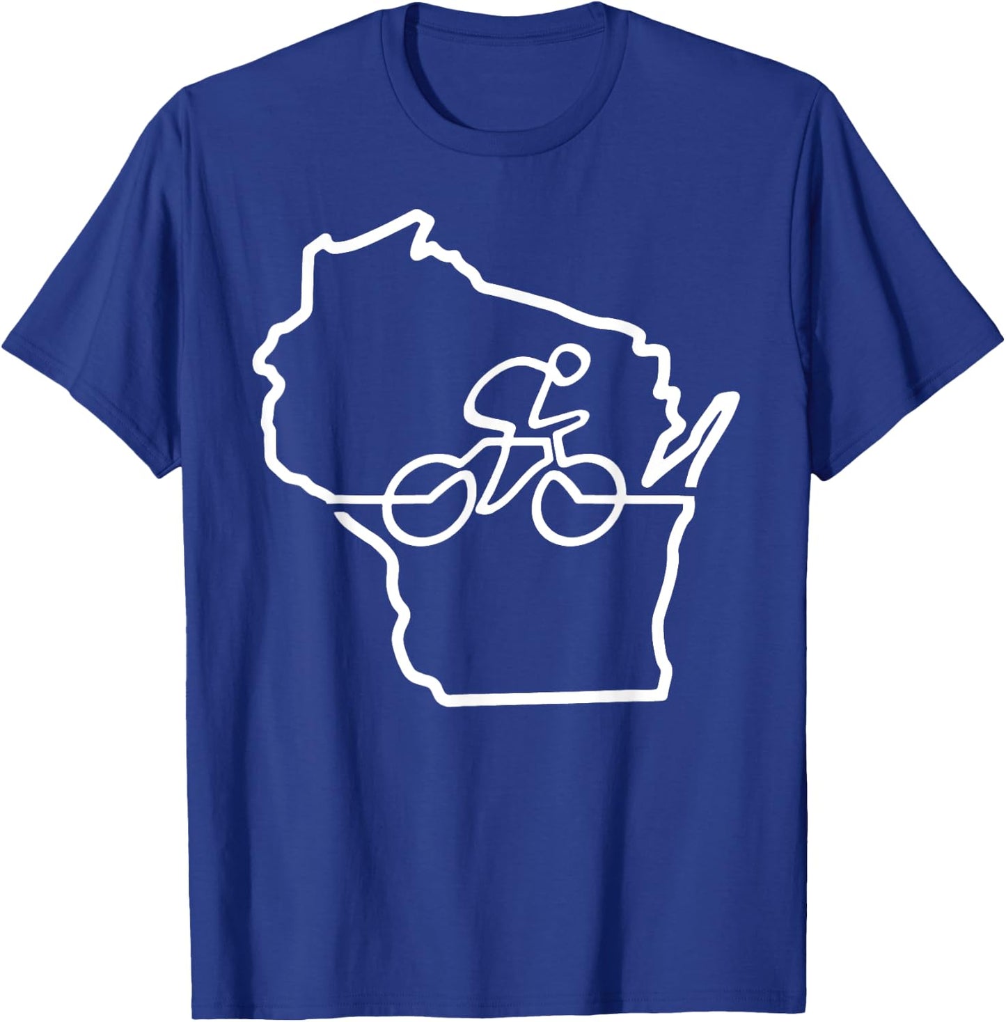 Bicycle Wisconsin Cycling Shirt Cyclist Gift Bike Biking T-Shirt - T-Shirt | Royal