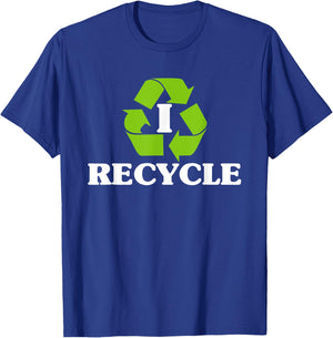 I Recycle Earth Day Recycling With Recycle Symbol T-Shirt - T-Shirt | Royal